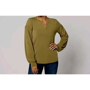 Me By Jennie Garth Size 2X Seagrass Green Sierra Drapey Knit Top A663656 NWOT